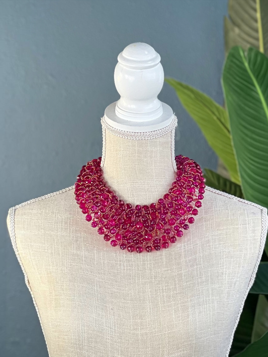 New Pink Bib Necklace