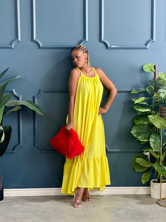 Lovely Wind Maxi Dress-Yellow