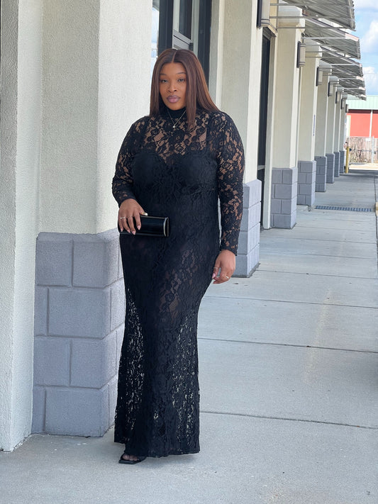 She’s Laced Black Gown Plus