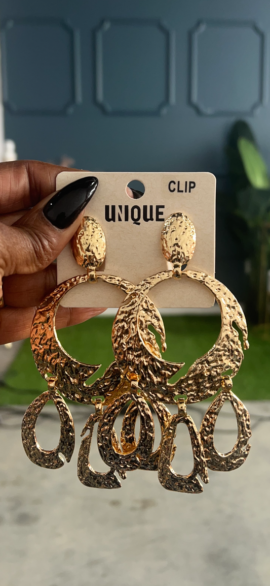 Gold Drama Clip On Earrings (2 colors)