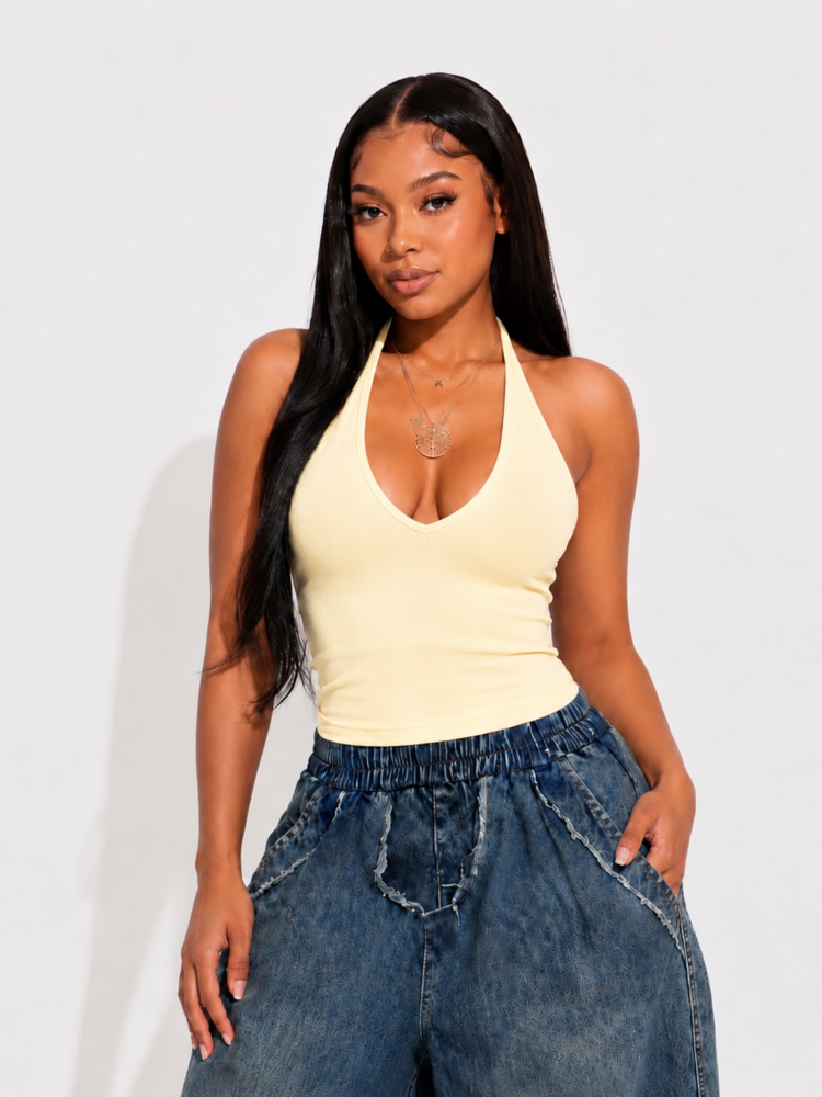 Sporty Halter Top (Yellow)