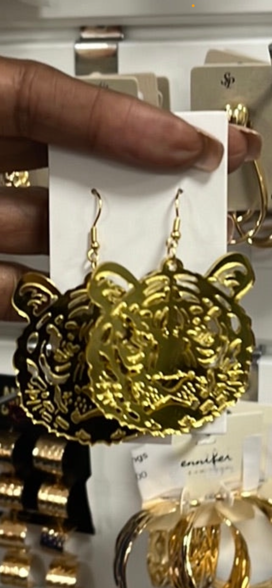 Mirror Tiger Earrings