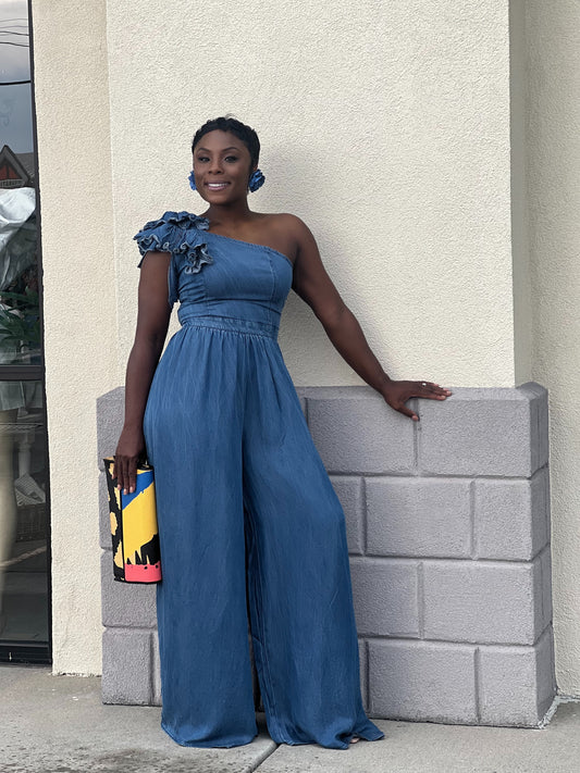 One Drama Shoulder Jumpsuit Plus