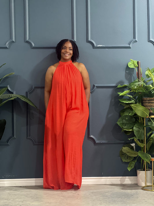 Springing Jumpsuit-Orange