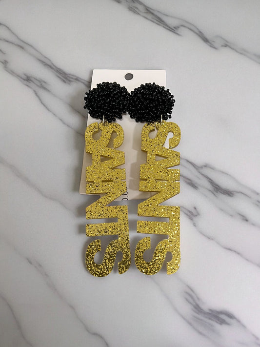 Custom Sports Earrings Saints