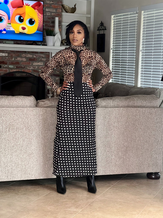 Polka Dot Maxi Skirt