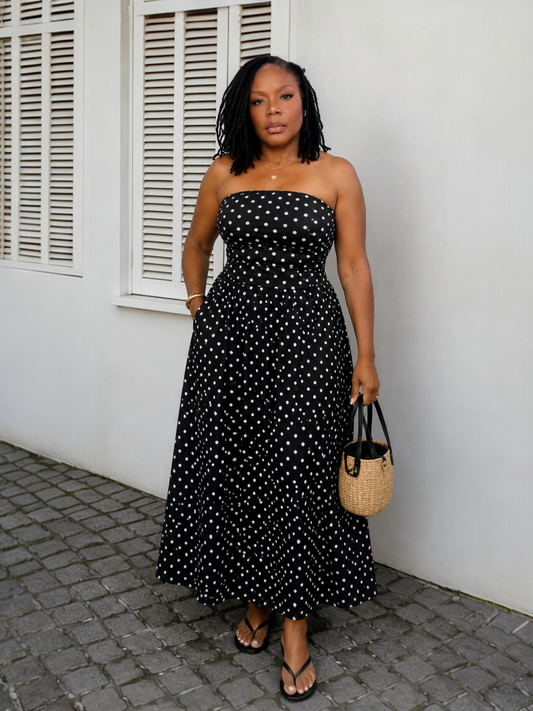 Polka Dot Sundress (Black)