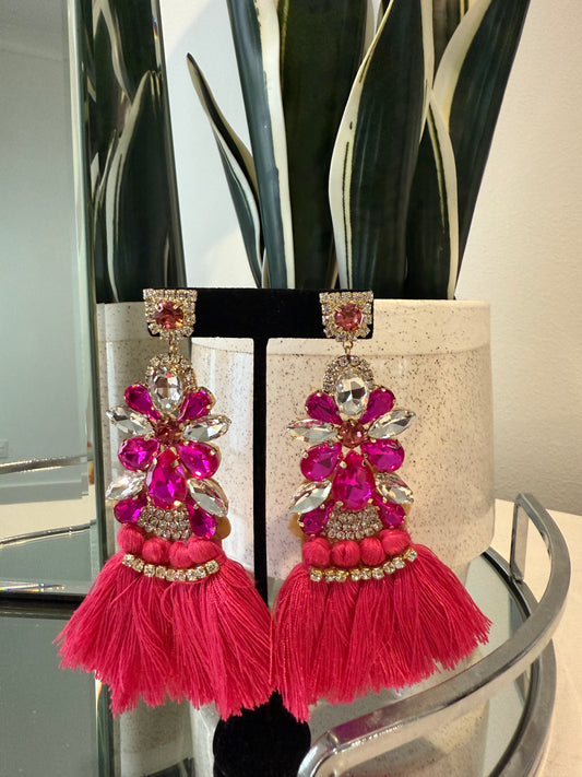 Pink Heart Drop Earrings Alc