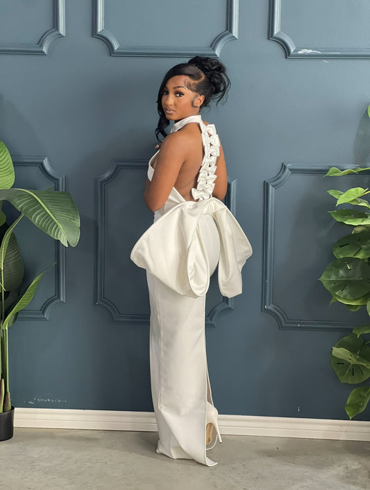 Luxe Collection-Back Drama White Gown