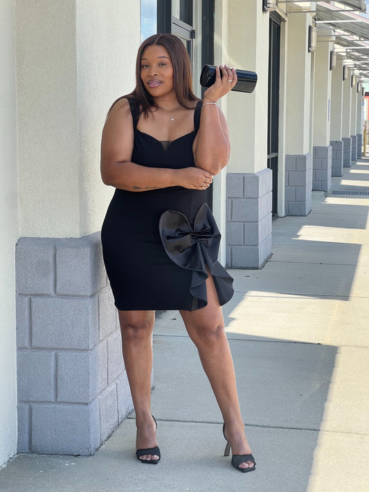 Simply Love Valentine Collection Allure Bow Dress Plus-Black