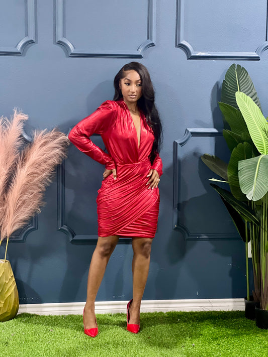 Simply Love Valentine Collection Foil Dress-Red