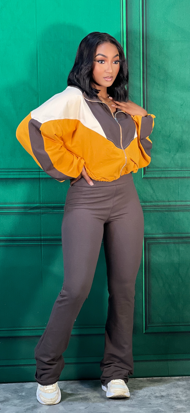 Activewear Set-Dk Brown/Mustard (Restocked)