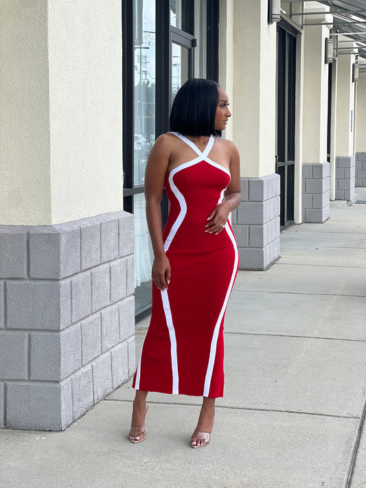 Our Cami Midi Dress (Red)