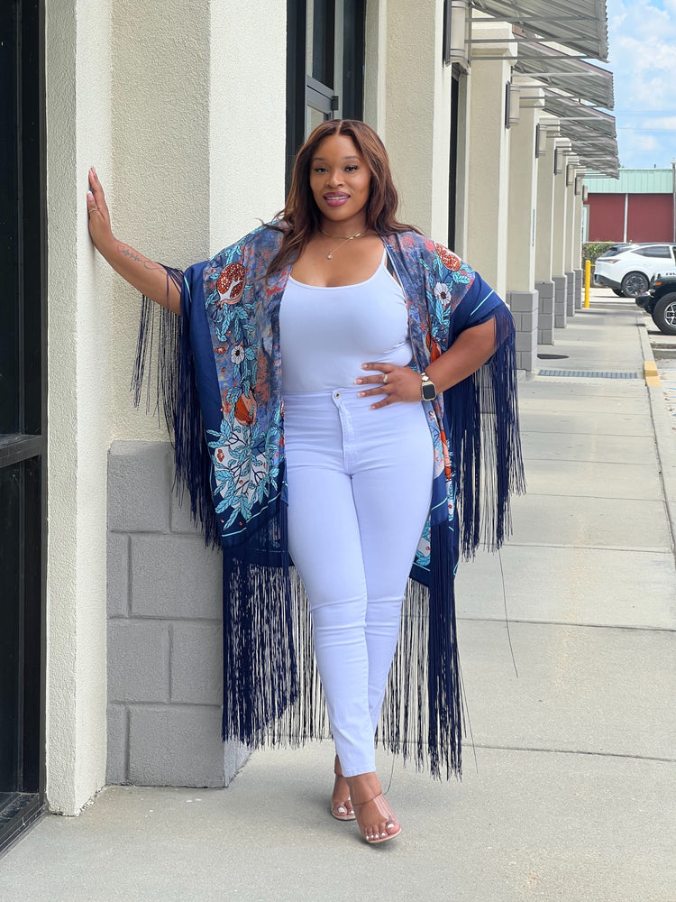 Blue Floral Kimono