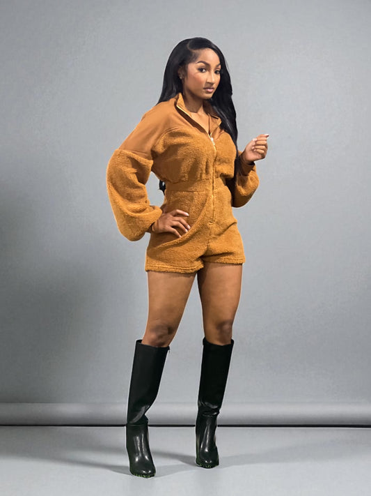 Seasonal Romper-Camel