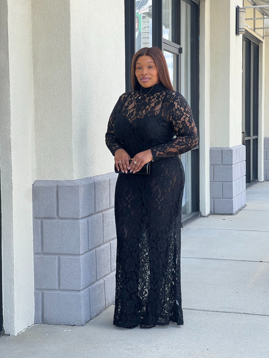 She’s Laced Black Gown Plus