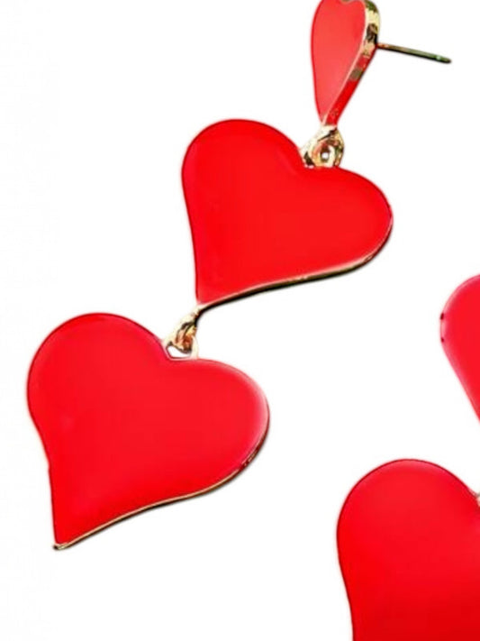 Simply Love Valentine Collection Earrings-Triple Heart