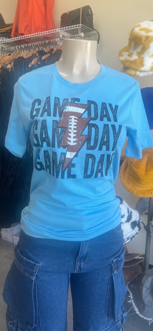 Game Day Tee Shirt-Game Day Lightening (4 prints & 2 Colors)