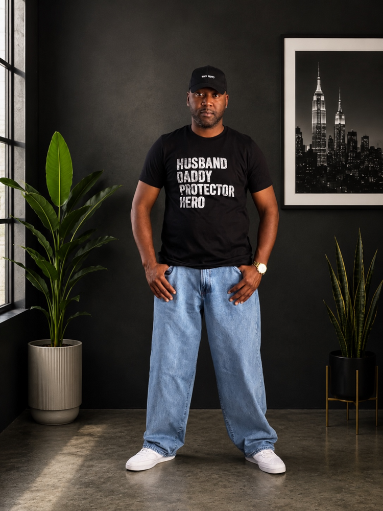 Father’s Day-Tee Shirt Reg/Plus-Husband Daddy Protector Hero