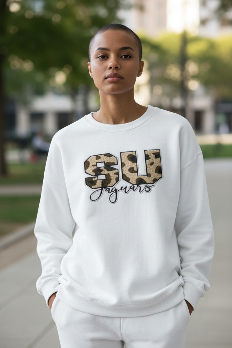 Camouflage SU Jaguar Patch Sweatshirt-White