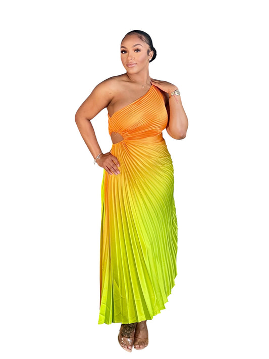 Pleated Ombré Dress Reg/Plus