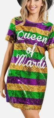 Queen Of Mardi Gras Shirt Dress