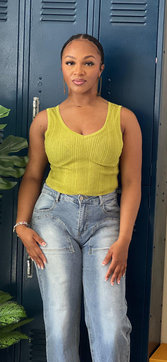 Dainty Tank Top-Green
