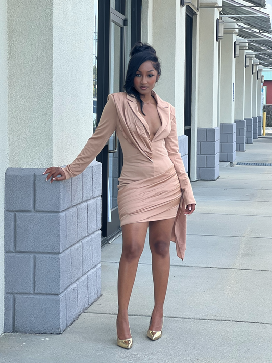 Taupe Tuxedo Dress