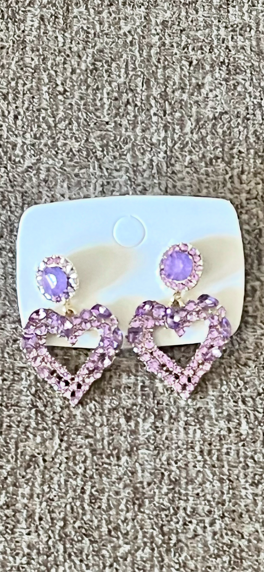 Simply Love Valentine Collection Earrings-Small Lavender Heart