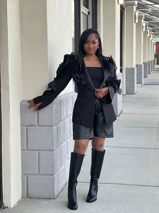 Elegant Ruffle Blazer