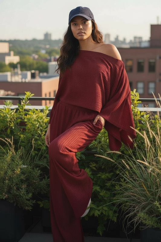 Crinkle Party Set-Deep Red