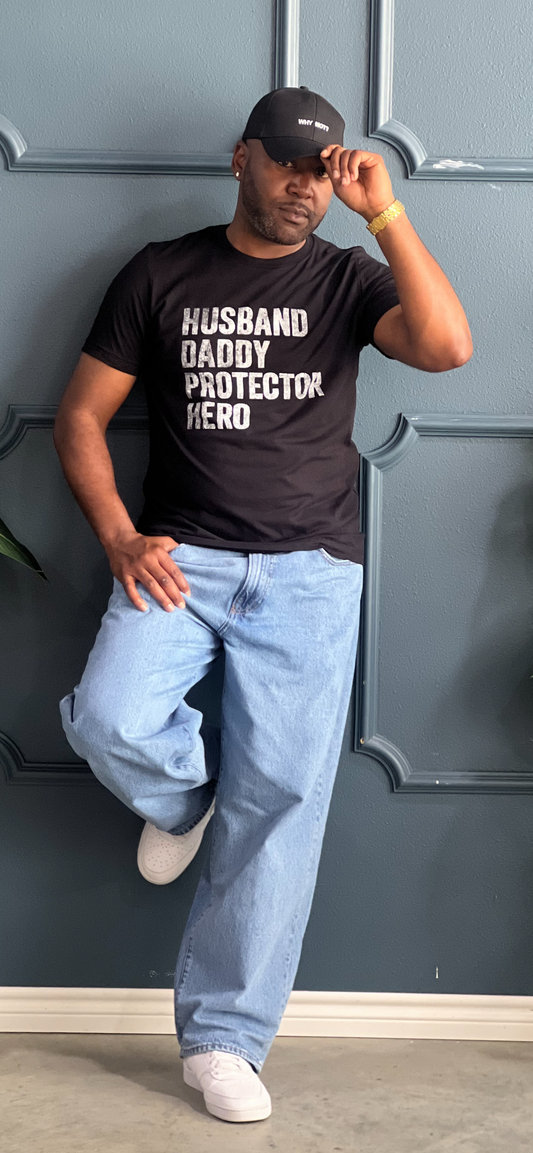 Father’s Day Collection Tee Shirt Reg/Plus-Husband Daddy Protector Hero