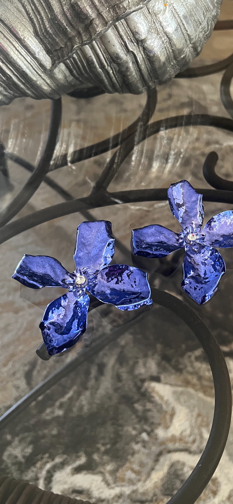 Blue Petal Earrings