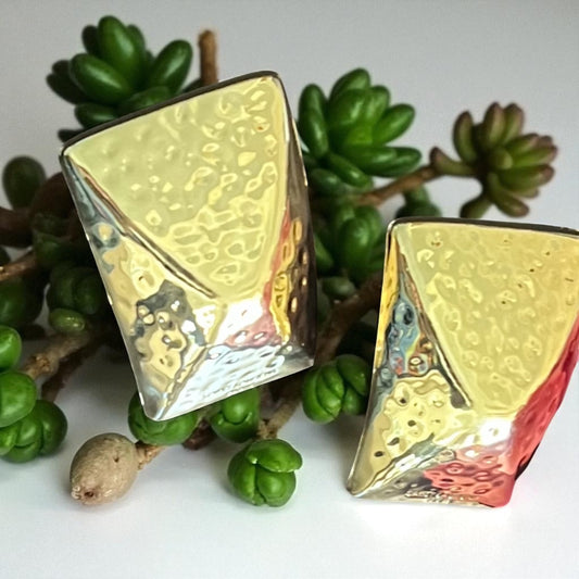 Large Crinkle Block Earrings