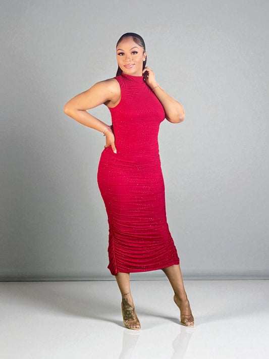 Our Famous Midi Dress-Deep Red