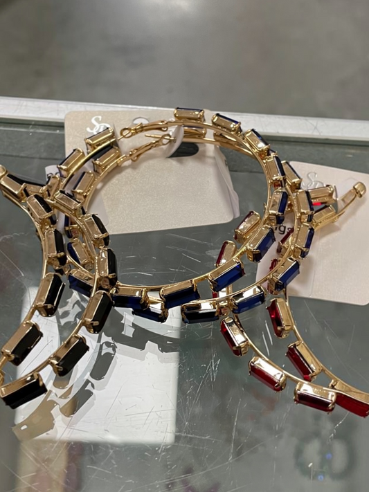 Pretty Stone Color Hoops (3 colors)