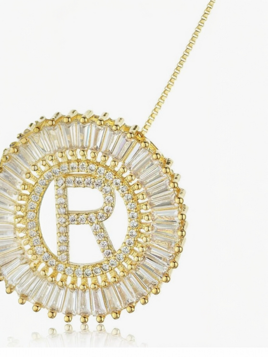 Initial Baguette Necklace A-Z (Large)