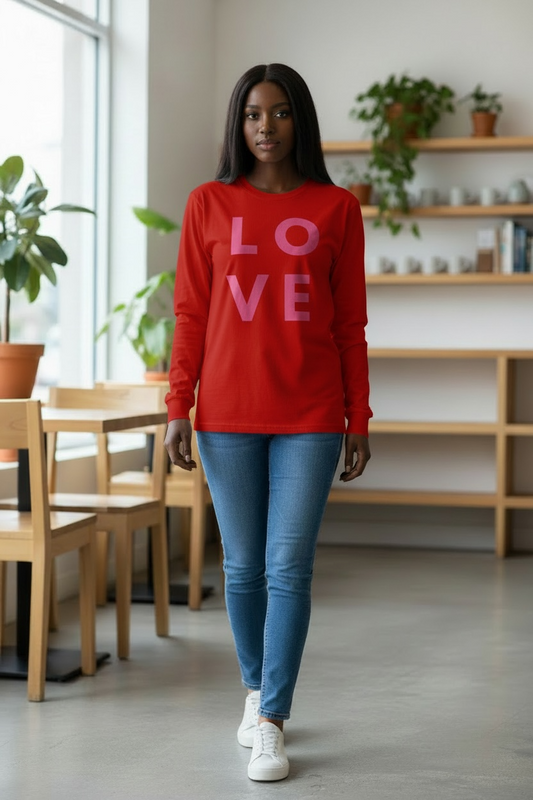 Simply Love Valentine Collection L/S Tee Shirt (Red)