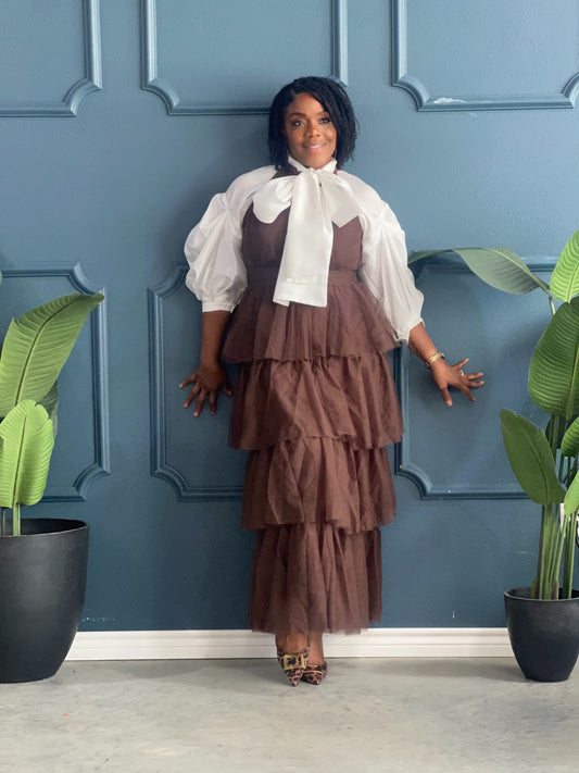 Tiered Maxi Dress (Chocolate)