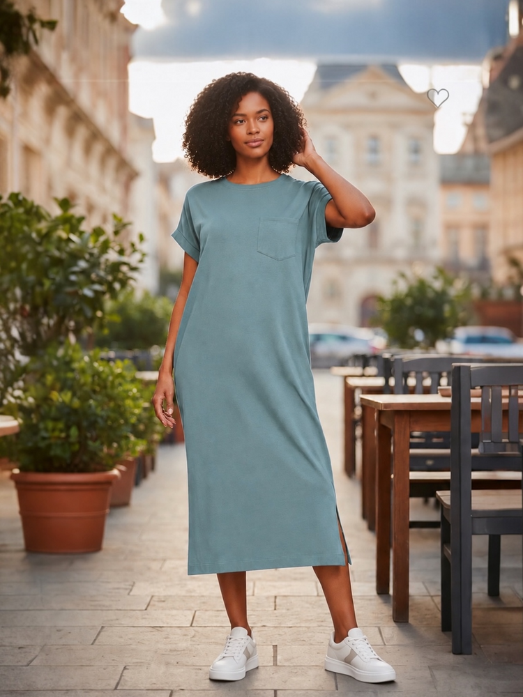 Les Comfy Dress (Dusty Teal)