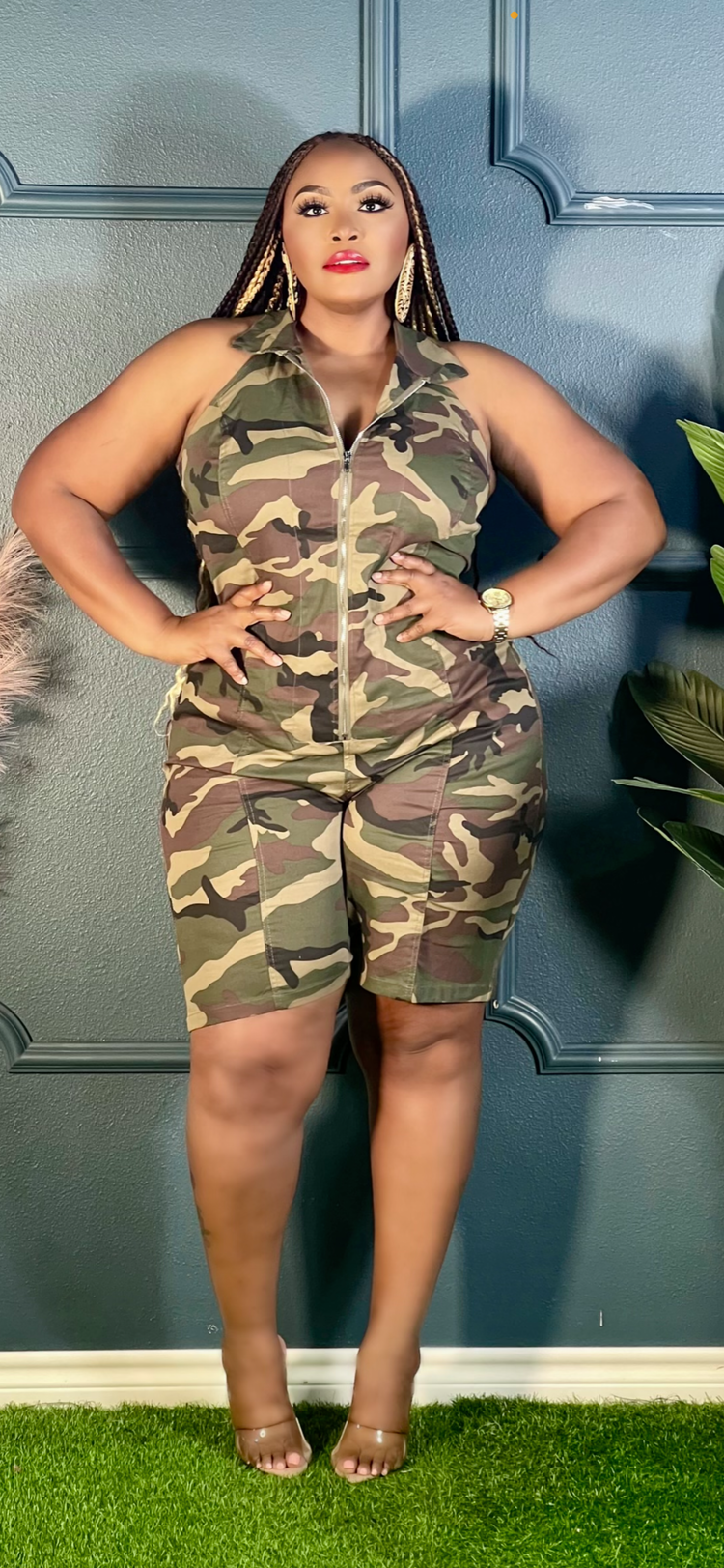 Camouflage Romper Plus