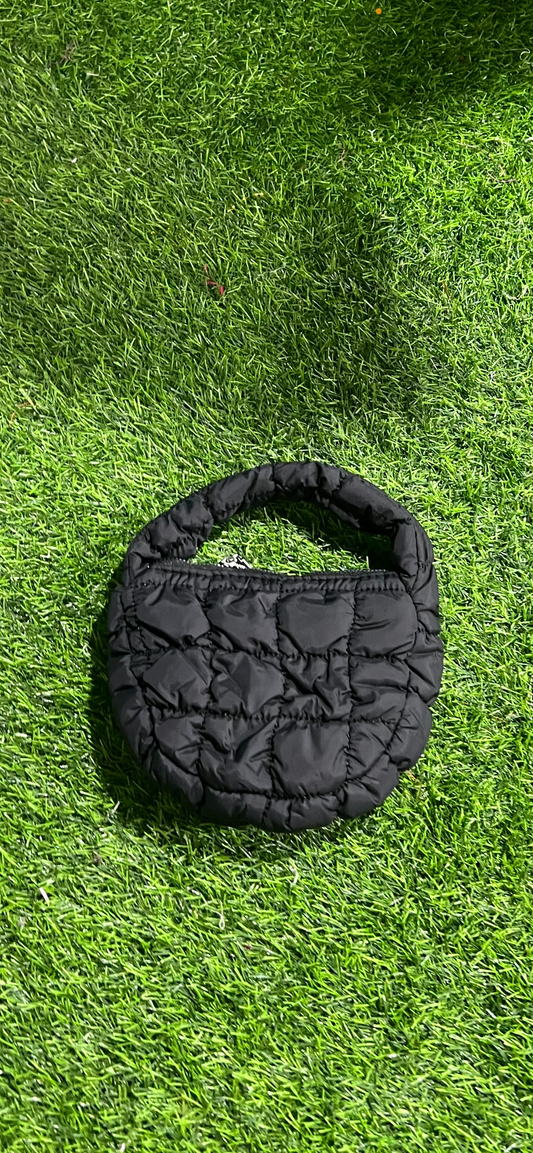 Mini Quilted Handbag-Black