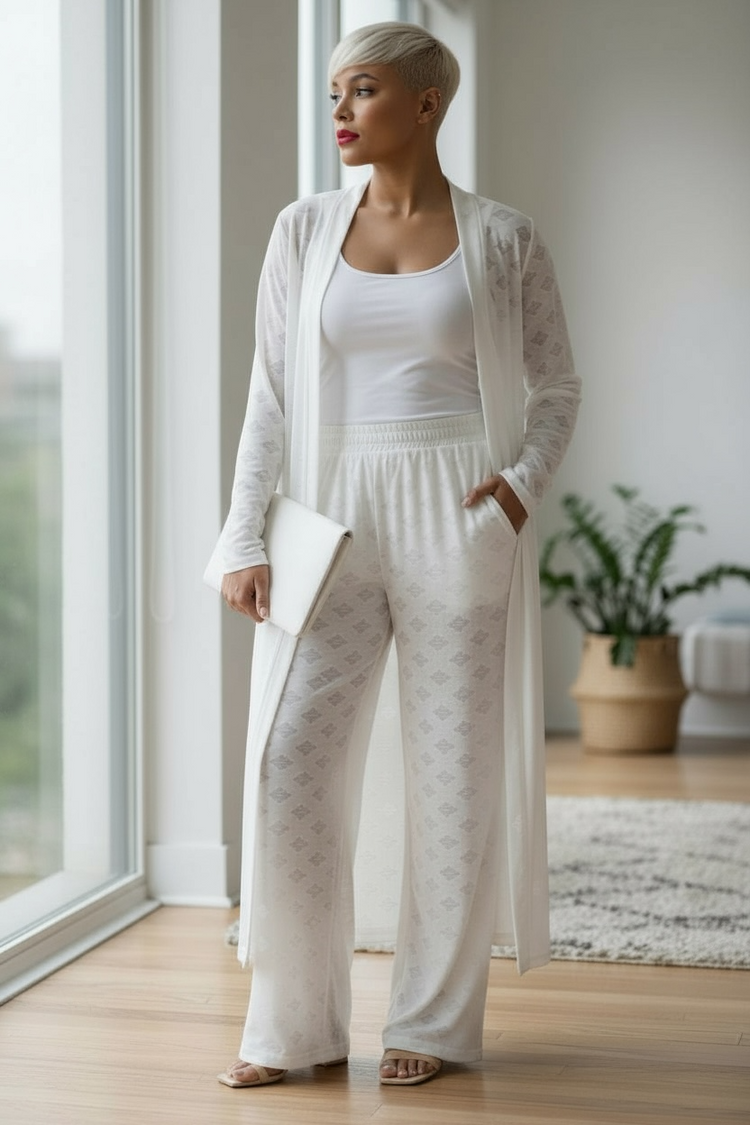 New Duster Set Plus-Off White