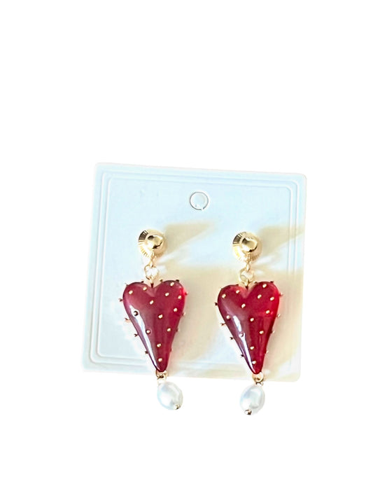 Simply Love Valentine Collection Earrings-Strawberry Heart