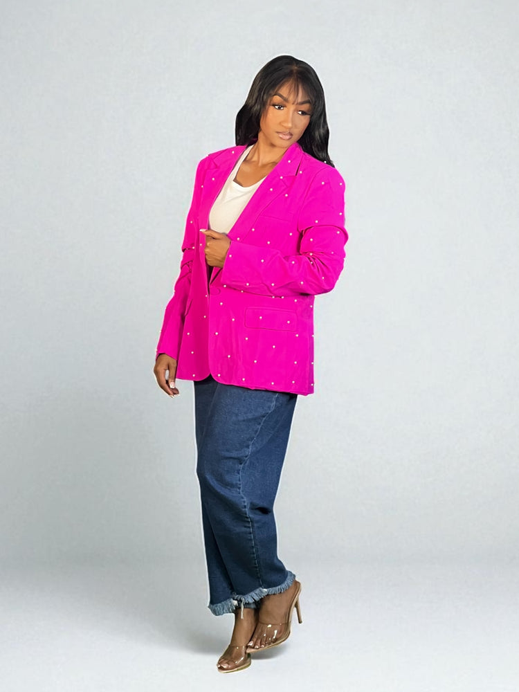 Pearl Blazer-Pink