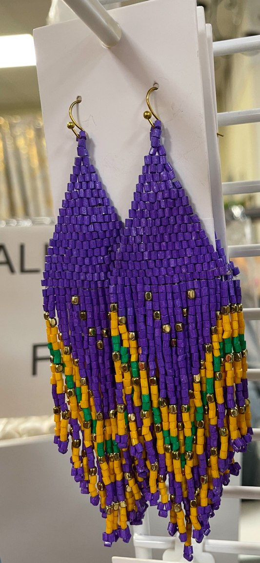 Mardi Gras Earrings-Purple Lap