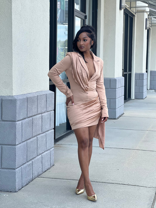 Taupe Tuxedo Dress