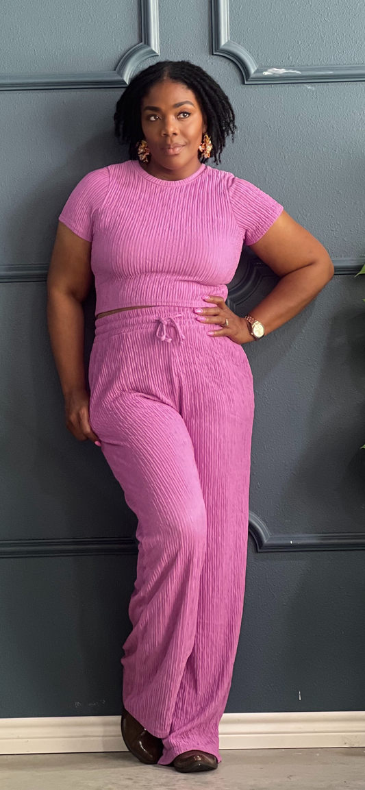 Casual Crinkle Set-Lighter Purple