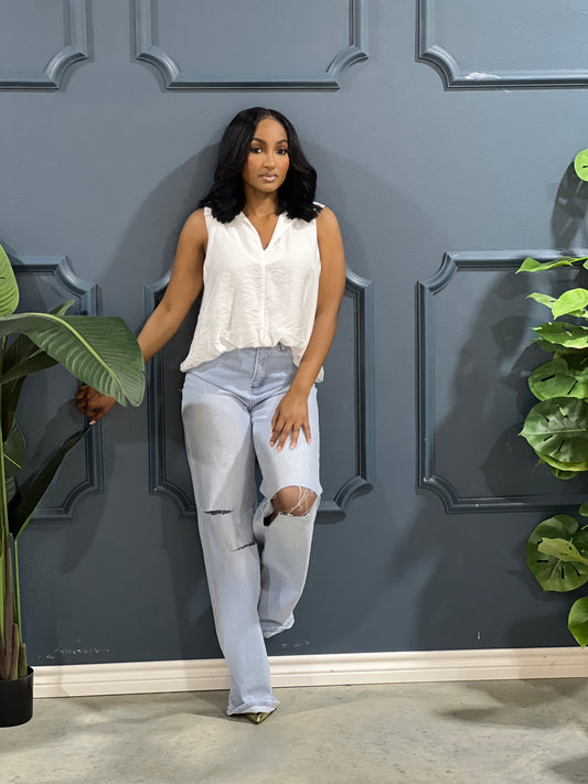 New Spring Sleeveless Top-White