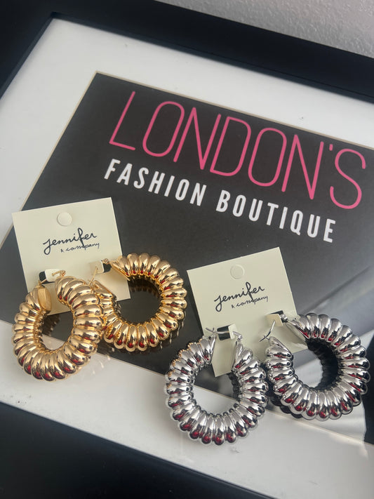 Pipe Hoop Earrings (2 colors)